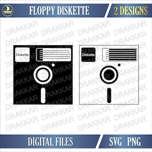 Floppy Vintage PC Diskette SVG PNG | Retro Personal Computer Disk