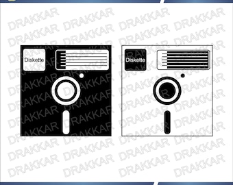 Floppy Vintage PC Diskette SVG PNG | Retro Personal Computer Disk