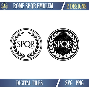 Rome Spqr Emblem SVG PNG | Ancient Roman Laurel Wreath Clipart | Roman Empire Seal Design for Cricut, Sublimation & DIY Projects