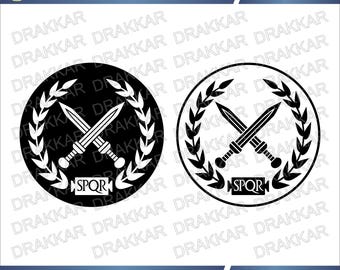 Légion romaine Gladius SPQR SVG PNG | Clipart emblème de l'armée de Rome