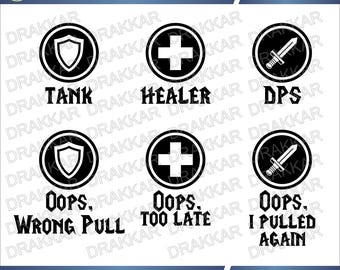 Tankgenezer Dps MMORPG SVG PNG |  Grappige citaten rolpictogrammen