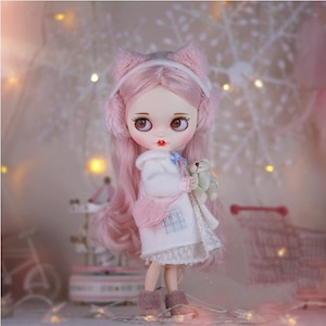 Blyth Custom Doll from Factory Pink Hair Cute Doll