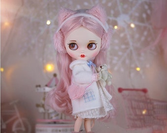 Muñeca Blyth personalizada de Factory Pink Hair Cute Doll