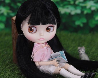 Blyth Custom Doll from Factory Black Straight Hair