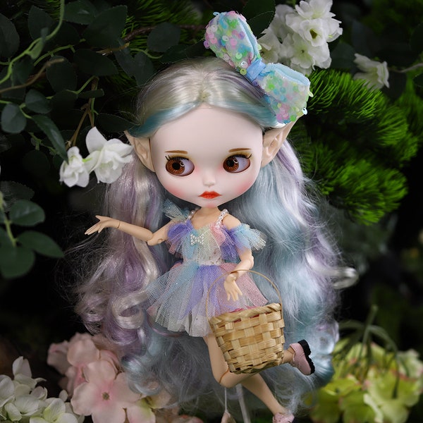 Blyth Custom Doll from Factory Multicolour Curly Hair