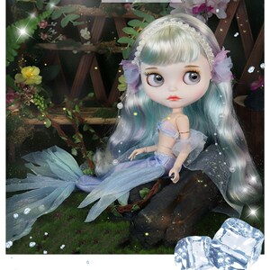 Blyth Custom Doll from Factory  Curly Long Hair Mermaid Set