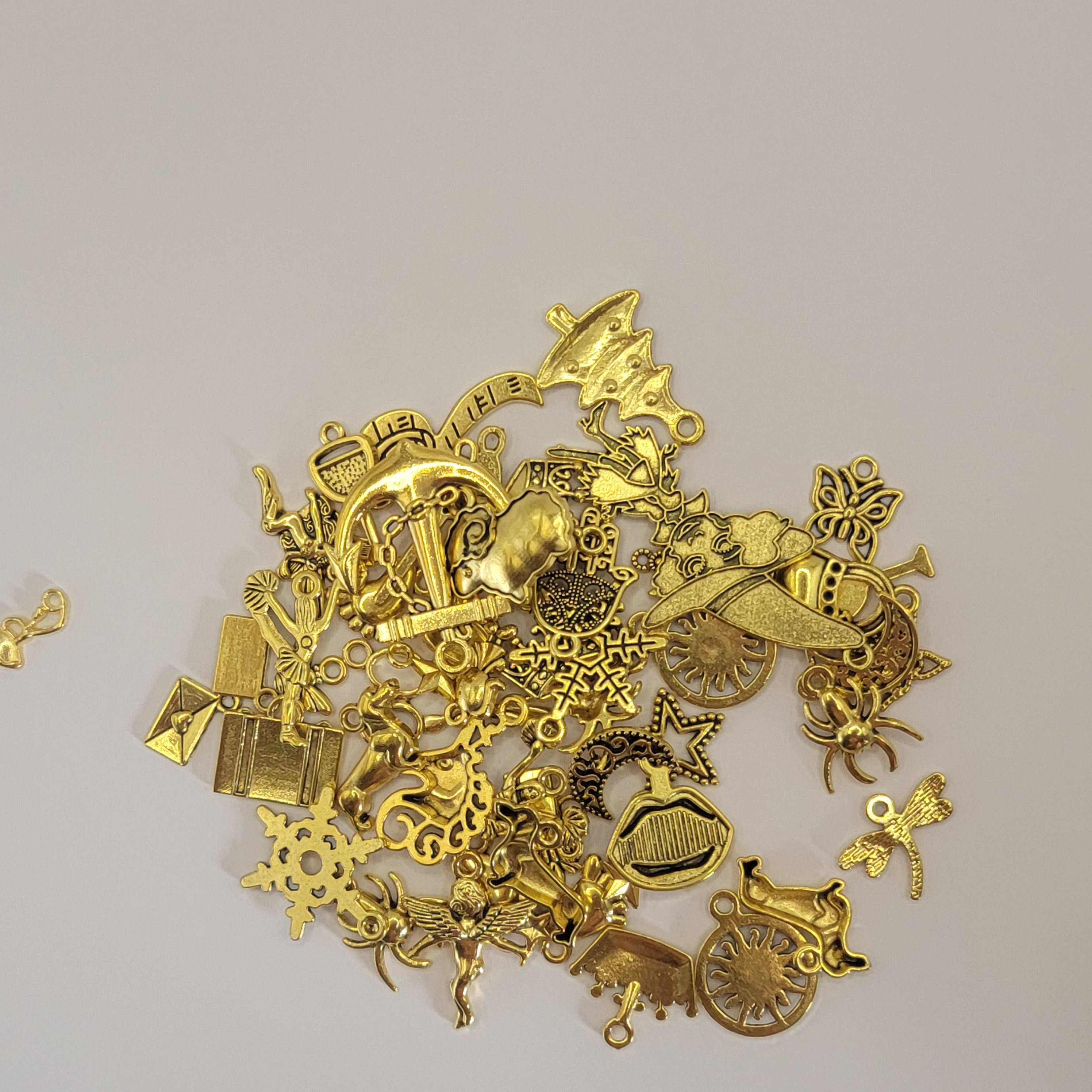 Antique Golden Assorted Charms, Jewelry Making Charms, Assorted ...