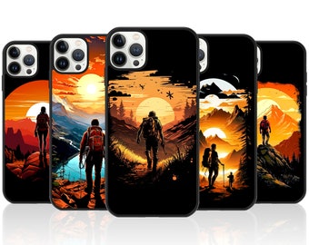 Sunset Mountain Hiking Phone Case Outdoor Cover for iPhone 15 14 Pro Max 13 12 11 X 7 8 SE Samsung Galaxy S20 S21 S22 S23 FE S24 Plus Ultra