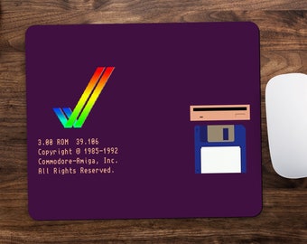 Commodore AMIGA KICKSTART 3.0 Boot Logo Mouse Mat Mouse Pad Retro Console Gaming Computer Pc Laptop