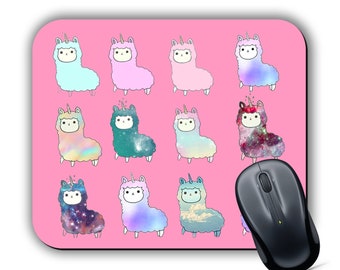 Cute Llamacorn PINK Fabric Mouse Mat Mouse Pad PC Laptop Unicorn Llama Kawaii Pastel Alpaca