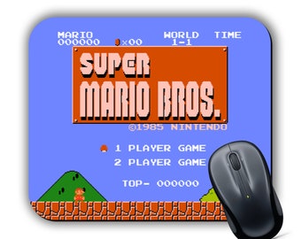 SUPER MARIO Bros inspired Mouse Mat Mouse Pad Computer PC Laptop Gaming Retro Arcade Nintendo Snes Nes