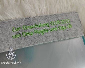 Dedication for our certificate folders - External product, embroidery only -