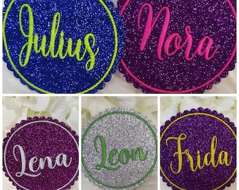 Schoolbag Klettie / Patch / Iron-on Transfer Schoolchild 2026 with Name Glitter