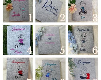 Certificate folder with 27 designs, custom color, and embroidered text, 2026