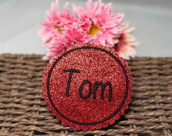 School bag Klettie / Patch / Iron-on image school child with name glitter