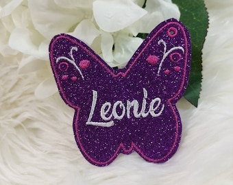 Butterfly Velcro magnetic patch, name, first day of school, desired color 2026, pendant, patch