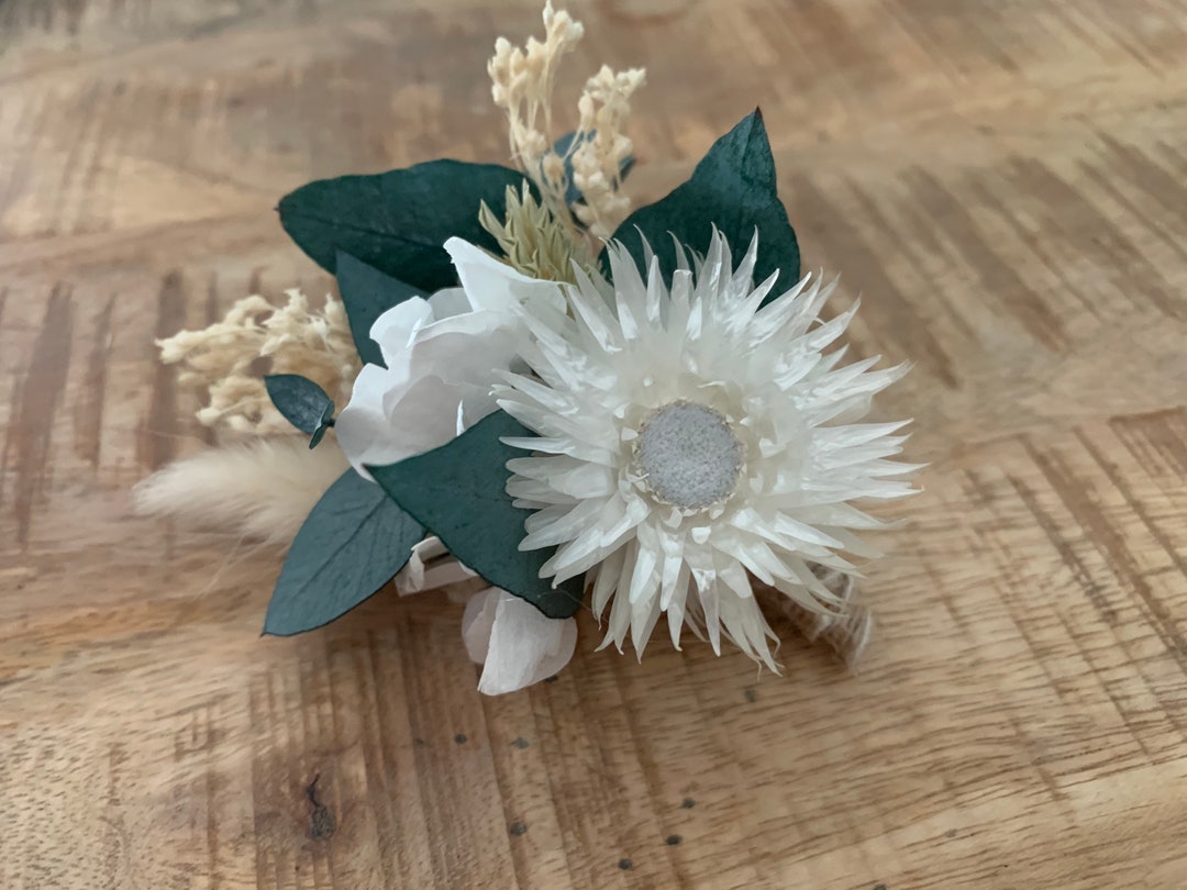Men's Buttonhole in Preserved Dried Flowers for Wedding Etsy