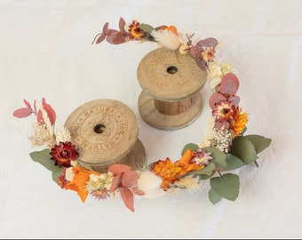 Hair accessory Pique à bun in dried flowers stabilized for wedding and event