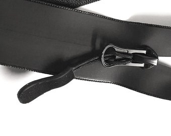 Reißverschluß Zipper mit Reißverschlußhänger B100 schwarz wasserdicht teilbar TPU 50 55 60 65 70 75 80 85 100 matt