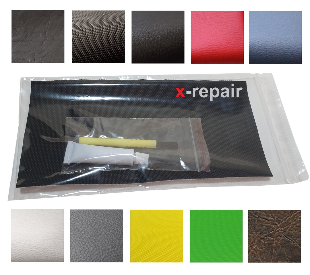 Kit Patch Réparation Cuir Autocollant 40x80cm - Répare Canapé Siège Auto Meubles Gris Foncé
