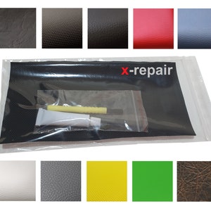 Reparaturflicken Kunstleder mit Klebstoff 20 x 10 cm Sofa Autositz Sitzbank Jacke diverse Farben auswählbar