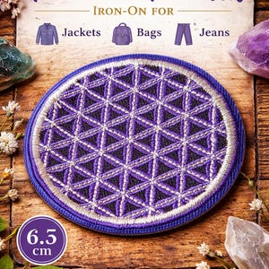 2 x Flower of Life embroidered iron-on patch Flower of Life NEPAL Calm, peace, wisdom, higher consciousness