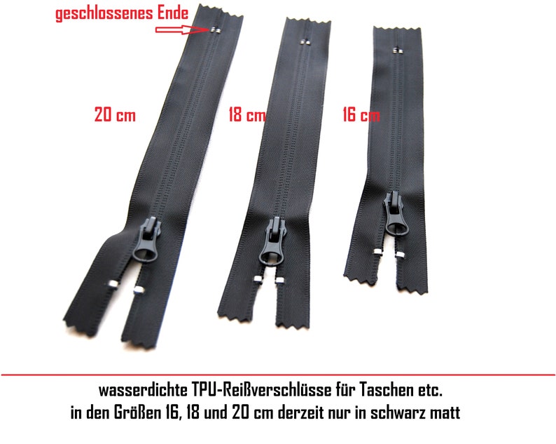 Reißverschluß Zipper wasserdicht teilbar TPU 50 55 60 65 70 75 80 85 100 matt Bild 10