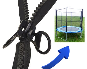 Trampoline Jumbo replacement zipper Zipper can be operated on both sides 14 mm coarse many lengths black