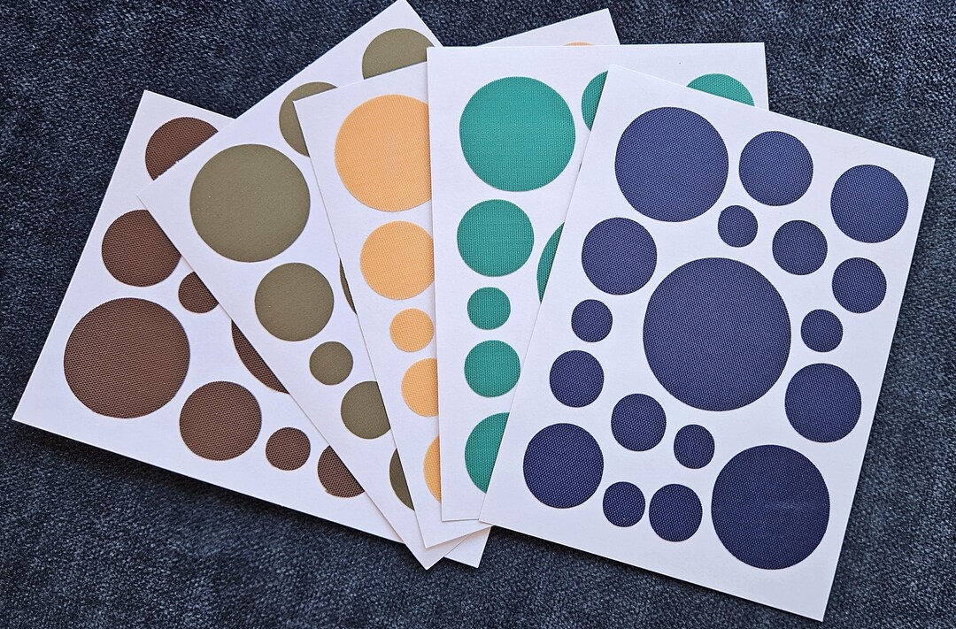 18 Textile Stickers Circles 4.4 Cm - 1.2 Cm Various Colors Circles ...