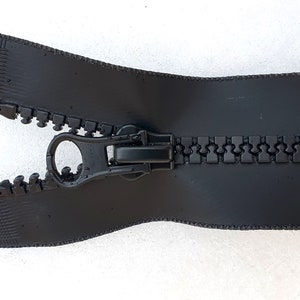 2-Wege Reißverschluß Zipper GROB wasserdicht outdoor TPU 50 55 60 65 70 75 80 85 100 schwarz matt Bild 3