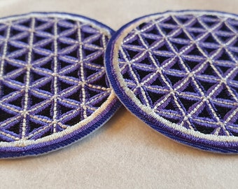 2 x flower of life embroidered iron-on flower of life NEPAL calm, peace, wisdom higher consciousness