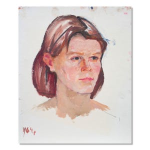 Elegancki obraz olejny w stylu vintage: Portret młodej dziewczyny autorstwa ukraińskiego artysty