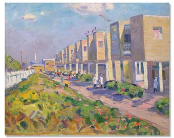 シマコフ V.、明るい前衛的な油絵スタイル「ロビンソン」ソビエト