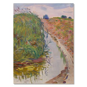 Captivating Ukrainian Landscape | Vintage Oil Painting | Tiny River Art | Artist Ivan Tyukha