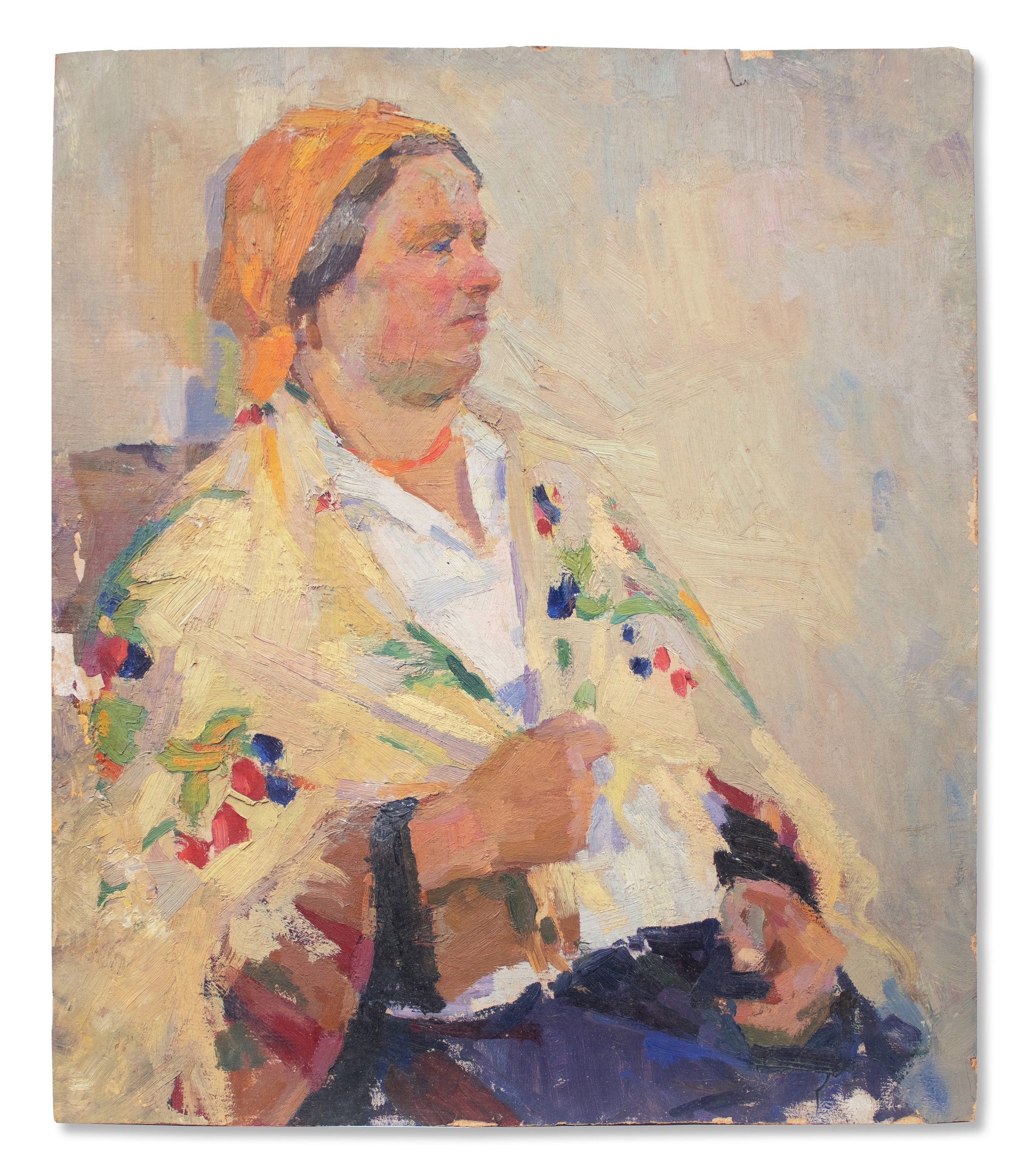 Original Vintage Portrait | Woman Face Painting | Oil on Cardboard by ...