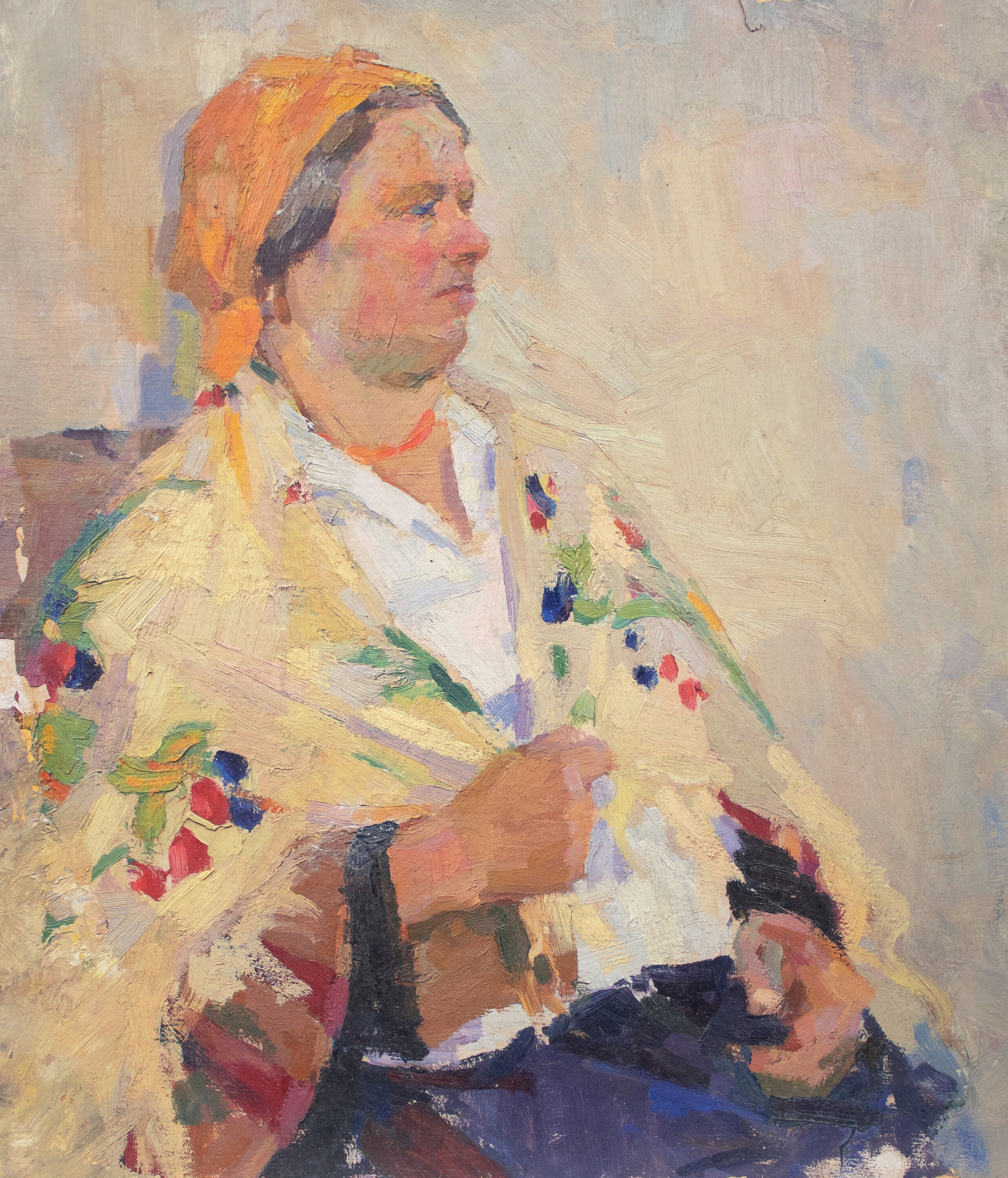 Original Vintage Portrait | Woman Face Painting | Oil on Cardboard by ...