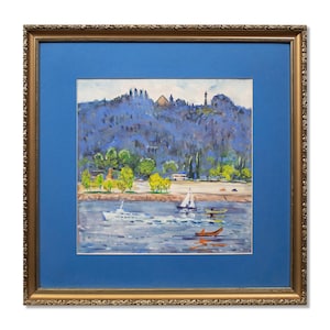 Captivating River Scene | Original Watercolor Painting | Ukrainian Cityscape | by the artist Ivan Tyukha