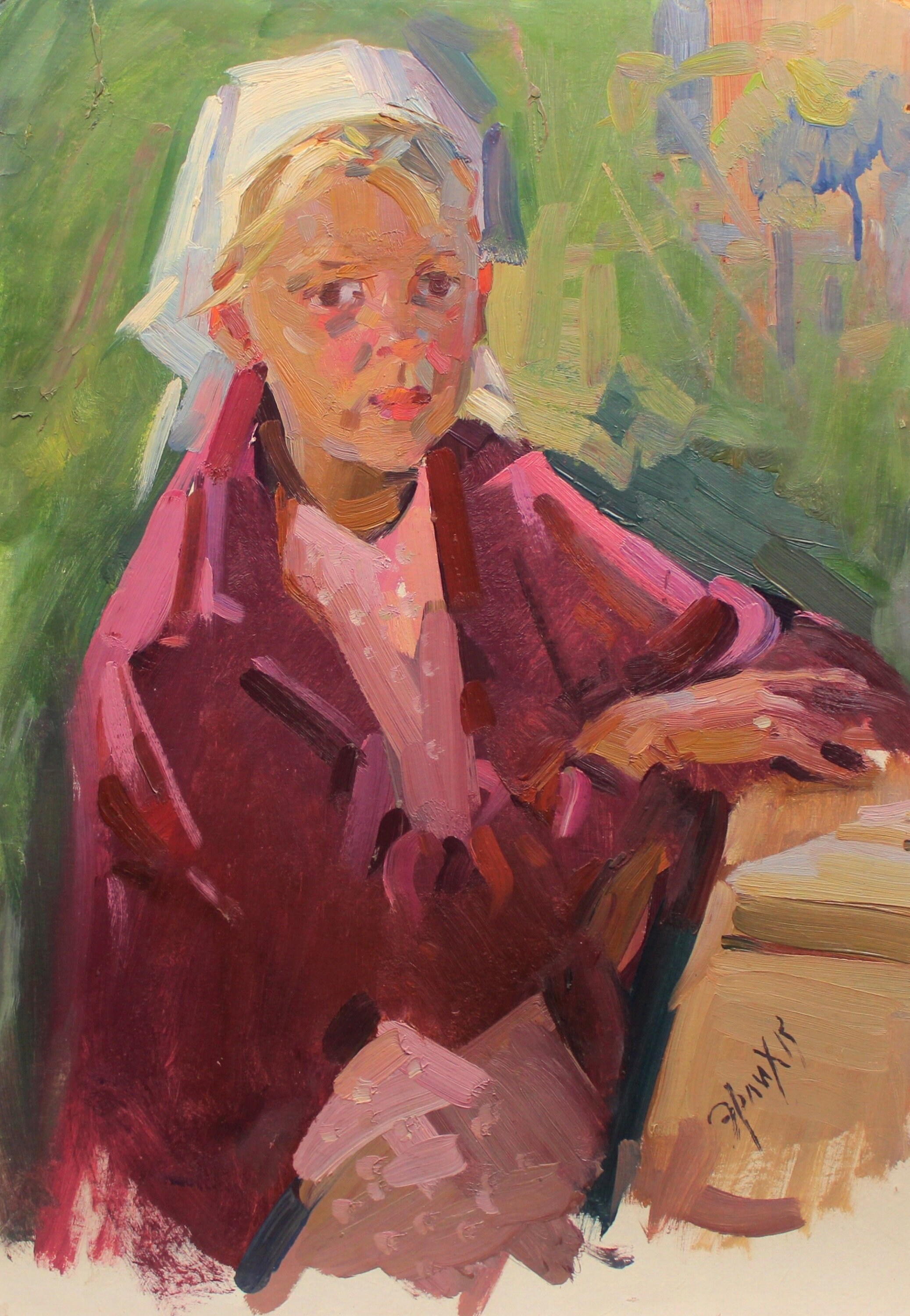 Original Vintage, Girl Portrait, Oil Painting by Ukrainian Artist ...