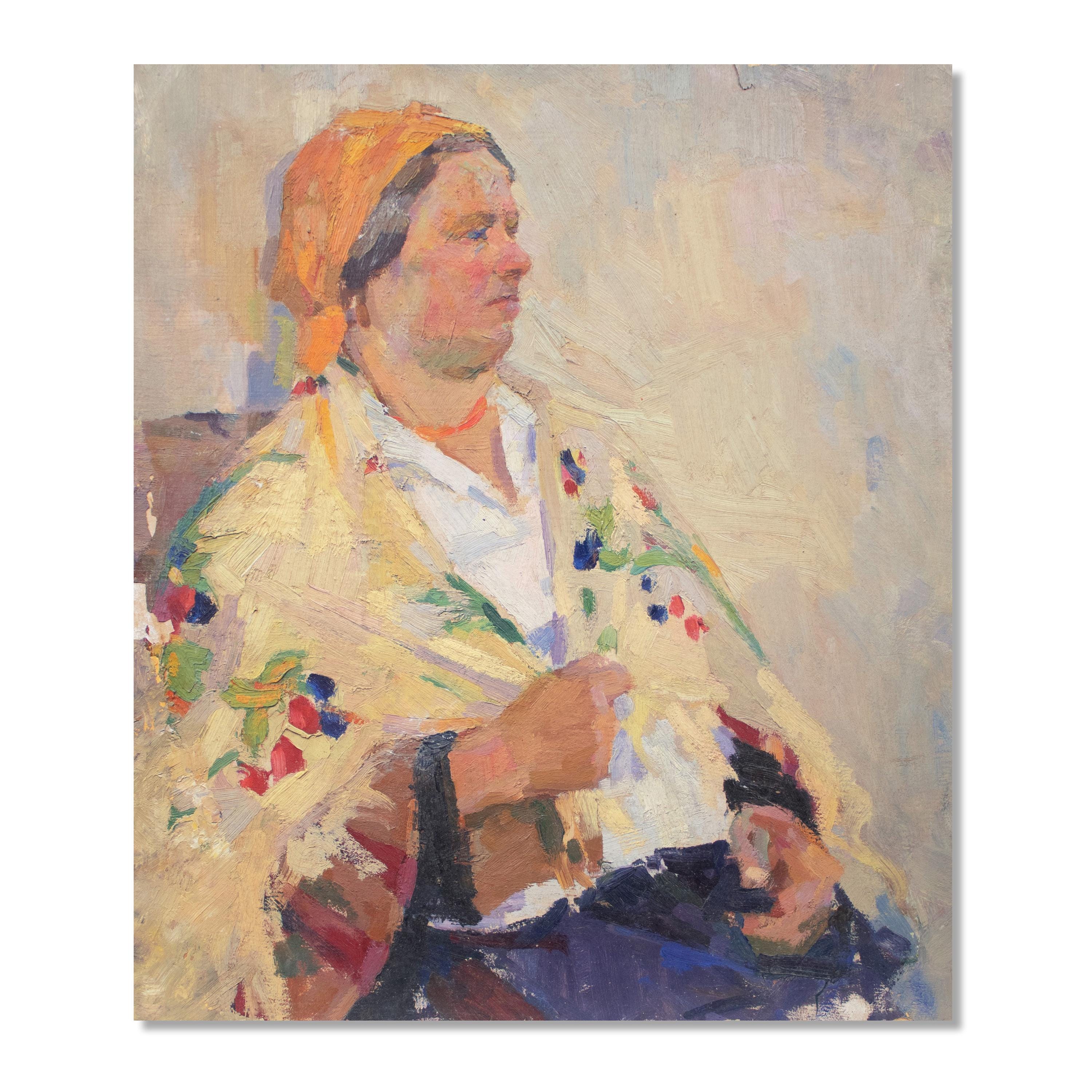 Original Vintage Portrait | Woman Face Painting | Oil on Cardboard by ...