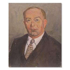Original Vintage, Oil Painting: Portrait of a Middle-Age Man by Mynka Olexandr