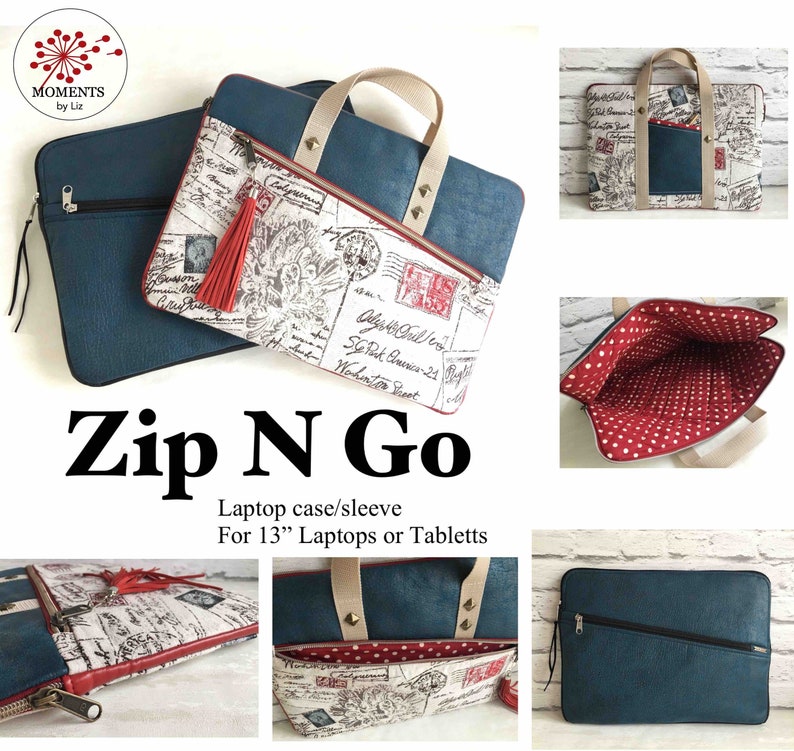 Zip N Go Laptop Case PDF Sewing Pattern ENGLISH image 6