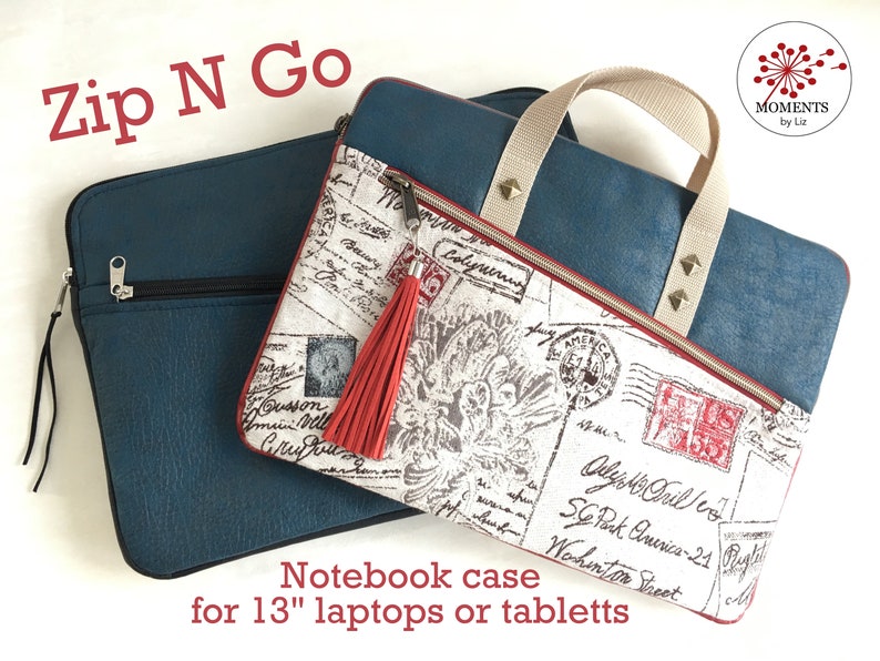 Zip N Go Laptop Case PDF Sewing Pattern ENGLISH image 1