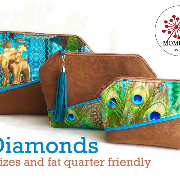 DIAMONDS Pouches - PDF Sewing pattern - ENGLISH