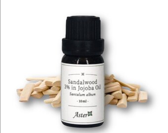 3% Sandalwood (Santalum album) in Organic Jojoba Oil (Simmondsia chinensis)