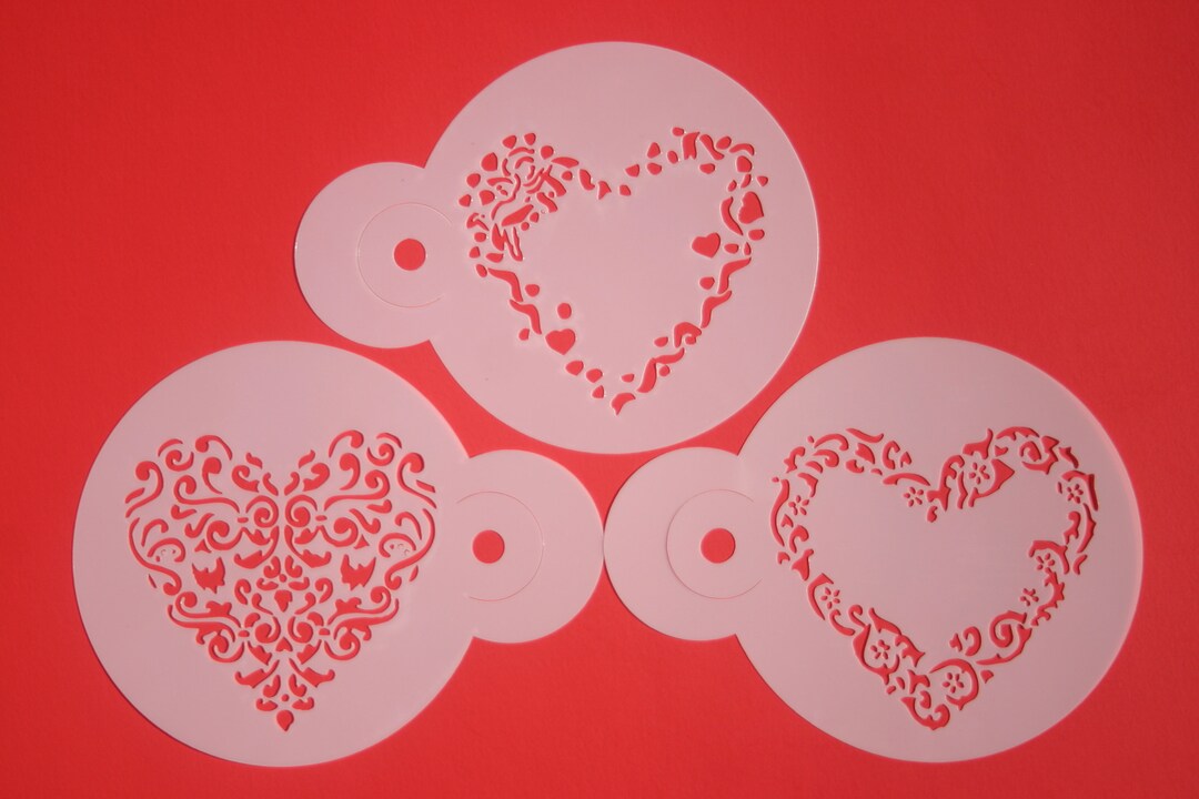 Stencils, Heart Stencils, 3 Pcs Swirl Heart Stencils, Valentine Day