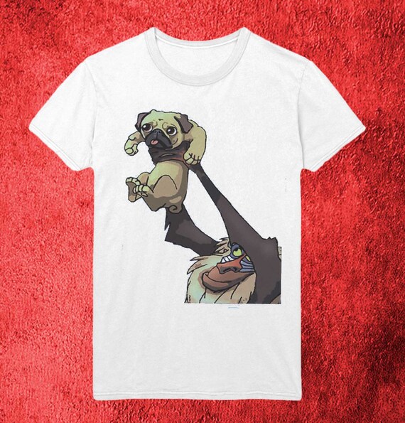 The Lion King Pride Rock Rafiki Lifting Pug White T Shirt Sh29 Etsy