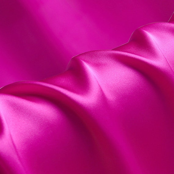 100% Silk Fabric Hot Pink 30mm Silk Satin Fabric Silk Charmeuse for Dress,  Shirts, Pajams Sell by the Yard, DIY Handmade, Wedding Fabric 
