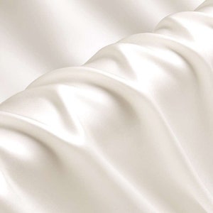 100% pure silk fabric 16mm silk satin 114cm width white color for lining, pillowcases, scrunchies, DIY handmade, sell by the yard