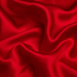 100% silk red color 19mm silk satin fabric for dress shirts, pajamas, evening dress, DIY handmade, sell by the yard, made in China