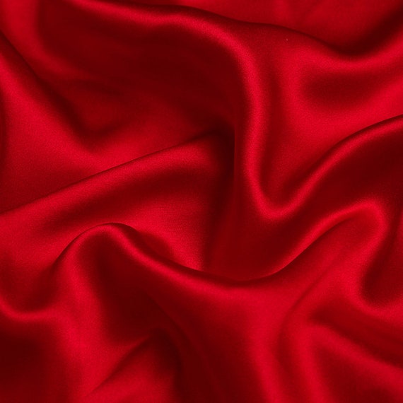 100% seta colore rosso 19mm tessuto di raso di seta per camicie abito,  pigiama, abito da sera, fai-da-te fatto a mano, vendere tagliato a misura,  made in China -  Italia